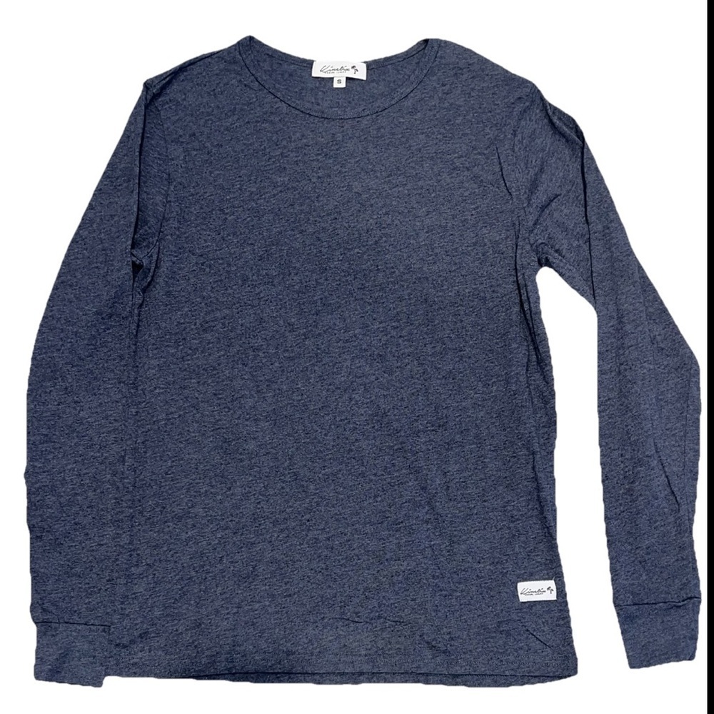 New Kinetix blue Casual Luxury Shirt Crew Neck Long Sleeve Tee Mens Size Small